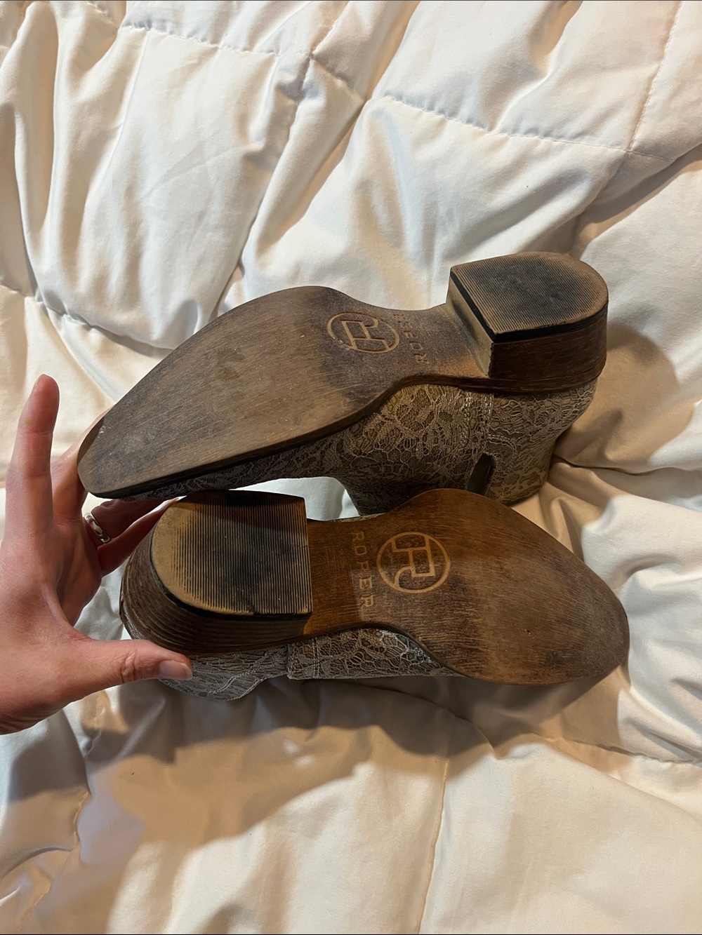 Glitter Lace Roper Ankle Cowgirl Boots - Picture 7 of 9
